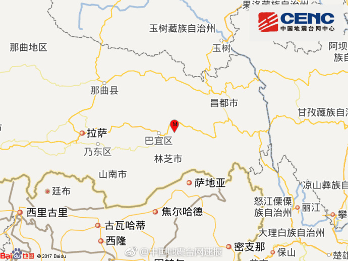 西藏林芝市米林县6.9级地震 林芝全市人口22.75万人