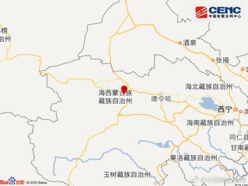 青海海西州直辖区发生3.7级地震震源深度10千米